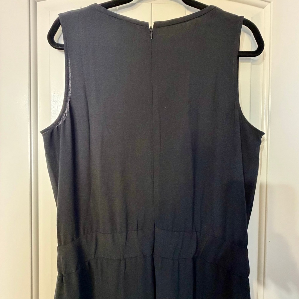 Cabi Grace Jumpsuit Size 12 Black Zip Front Sleeveless Wide Leg Style 3340 - Picture 4 of 10